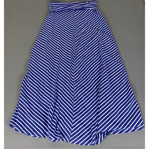 Ya Los Angeles Skirt Women's Large Blue White Striped Maxi‎ Long Casual